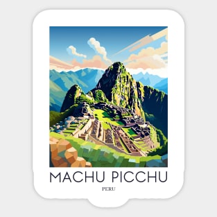 A Pop Art Travel Print of Machu Picchu - Peru Sticker